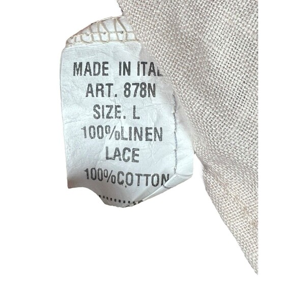 Alessia Pacini 100% Linen Cap Sleeve Shirt Womens L Blush Italy Retro Minimalist - Picture 7 of 12